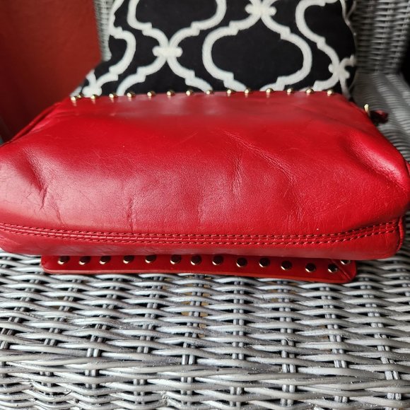 ZARA Woman STUDDED CROSSBODY ~ RED Leather ~ Sales Rep Sample ~ NEW - Picture 5 of 6